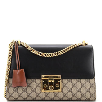 Gucci Padlock Shoulder Bag GG Coated Canvas and Leather Medium