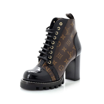 Louis Vuitton Women's Star Trail Ankle Boots Monogram Canvas with Patent