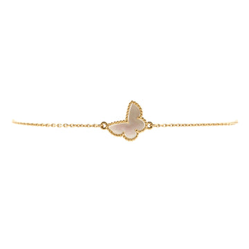 Van Cleef & Arpels Sweet Alhambra Butterfly Bracelet 18K Yellow Gold and Mother of Pearl