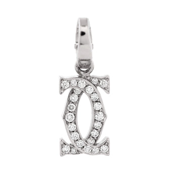 Cartier Double C Charm Pendant Pendant & Charms 18K White Gold with Diamonds