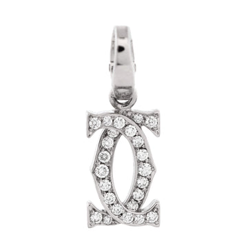 Cartier Double C Charm Pendant Pendant & Charms 18K White Gold with Diamonds
