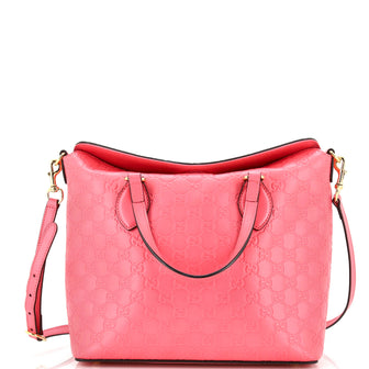 Gucci Signature Fold Over Tote Guccissima Leather Medium