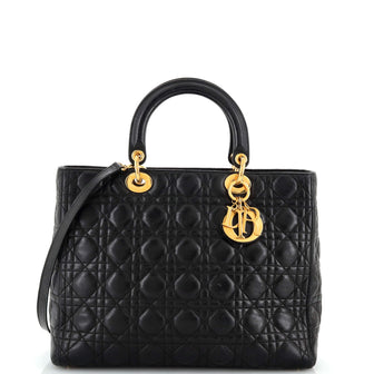 Christian Dior Lady Dior Bag Cannage Quilt Lambskin Large