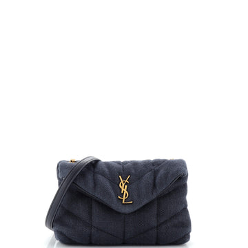 Saint Laurent Loulou Puffer Shoulder Bag Quilted Canvas Small