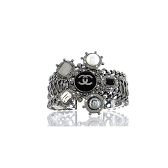 Chanel CC Chain Link Bracelet Metal with Crystals, Gripoix and Faux Pearls