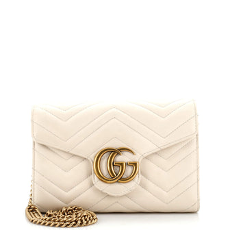 Gucci GG Marmont Chain Wallet Matelasse Leather Mini