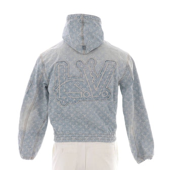 Louis Vuitton Men's LV x NBA Zip-Through Hoodie Denim