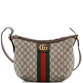 Gucci Ophidia Half Moon Hobo GG Coated Canvas Small