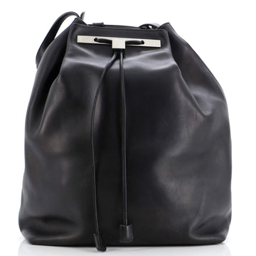 The Row Drawstring Backpack Leather Large