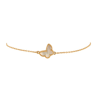 Van Cleef & Arpels Sweet Alhambra Butterfly Bracelet 18K Yellow Gold and Mother of Pearl