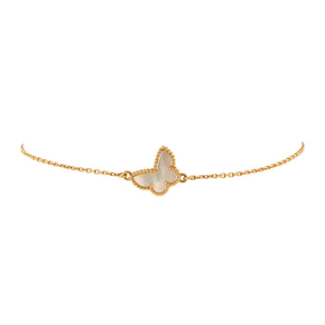 Van Cleef & Arpels Sweet Alhambra Butterfly Bracelet 18K Yellow Gold and Mother of Pearl