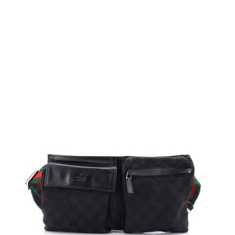 Gucci Vintage Double Belt Bag GG Canvas
