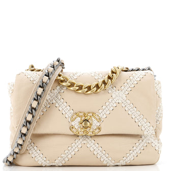 Chanel 19 Flap Bag Crochet Quilted Calfskin Medium