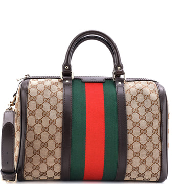 Gucci Vintage Web Boston Bag GG Canvas Medium