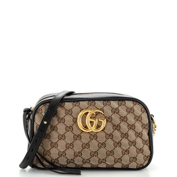 Gucci GG Marmont Shoulder Bag Diagonal Quilted GG Canvas Small