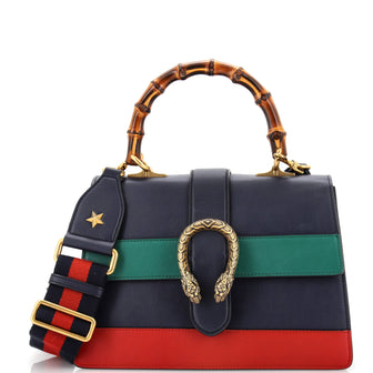 Gucci Dionysus Bamboo Top Handle Bag Colorblock Leather Medium