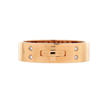 Hermes Kelly Ring 18K Rose Gold with Diamonds PM