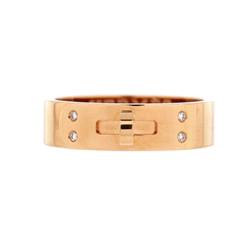 Hermes Kelly Ring 18K Rose Gold with Diamonds PM
