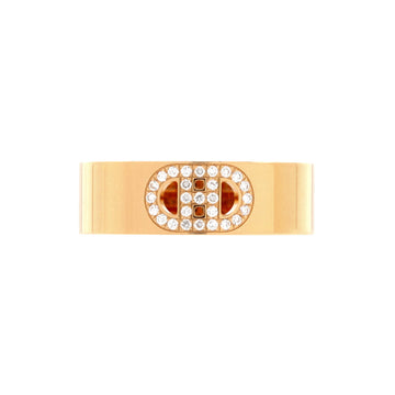 Hermes H d'Ancre Ring 18K Rose Gold and Diamonds Small