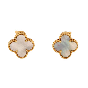 Van Cleef & Arpels Vintage Alhambra Earrings 18K Yellow Gold and Mother of Pearl