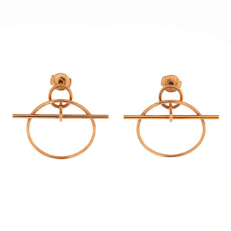 Hermes Loop Earrings 18K Rose Gold Small