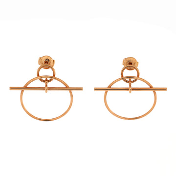 Hermes Loop Earrings 18K Rose Gold Small