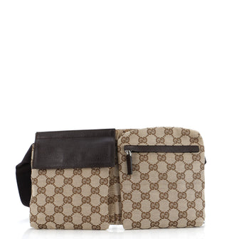 Gucci Vintage Double Belt Bag GG Canvas