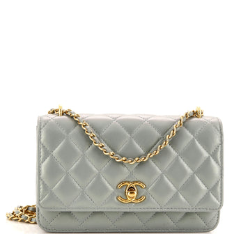 Chanel Pearl Crush Wallet on Chain Quilted Iridescent Lambskin