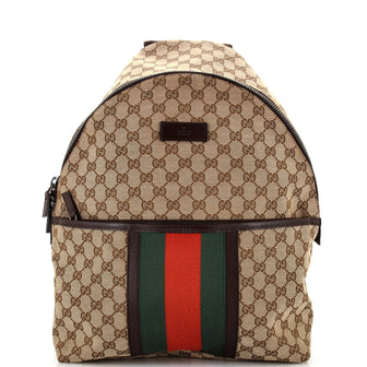 Gucci Web Backpack GG Canvas Medium