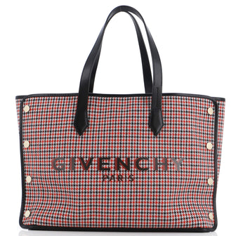 Givenchy Bond Shopper Tote Houndstooth Canvas Large
