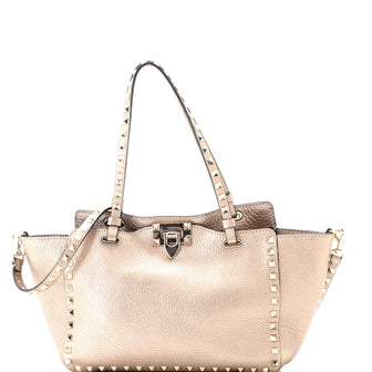 Valentino Garavani Rockstud Tote Pebbled Leather Small