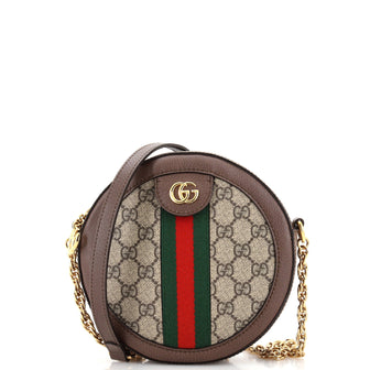 Gucci Ophidia Round Shoulder Bag GG Coated Canvas Mini