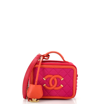 Chanel Filigree Vanity Case Quilted Jersey Small