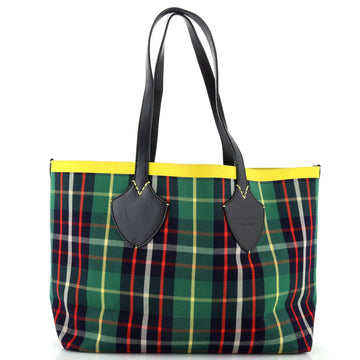 Burberry Reversible Giant Tote Tartan Cotton Medium