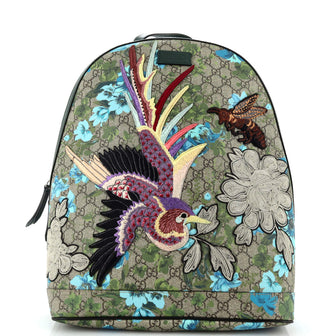 Gucci Zip Backpack Embroidered Printed GG Coated Canvas Medium