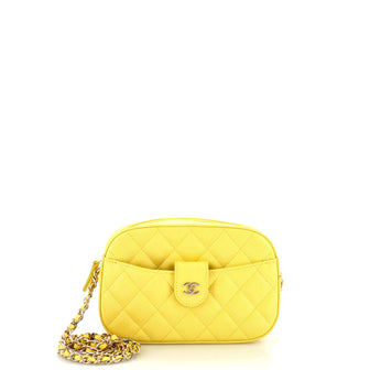 Chanel Slip Pocket Camera Case Bag Quilted Caviar Mini