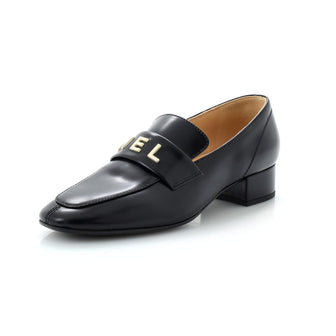 Chanel Women's CHA-NEL Logo Square Toe Loafers Leather