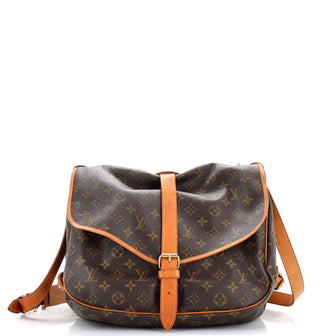 Louis Vuitton Saumur Handbag Monogram Canvas 35