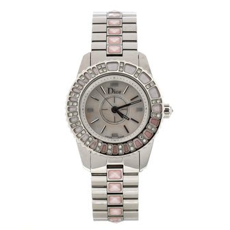 Christian Dior Christal Quartz Watch Stainless Steel with Sapphire Crystals and Diamond Markers and Mother of Pearl 28