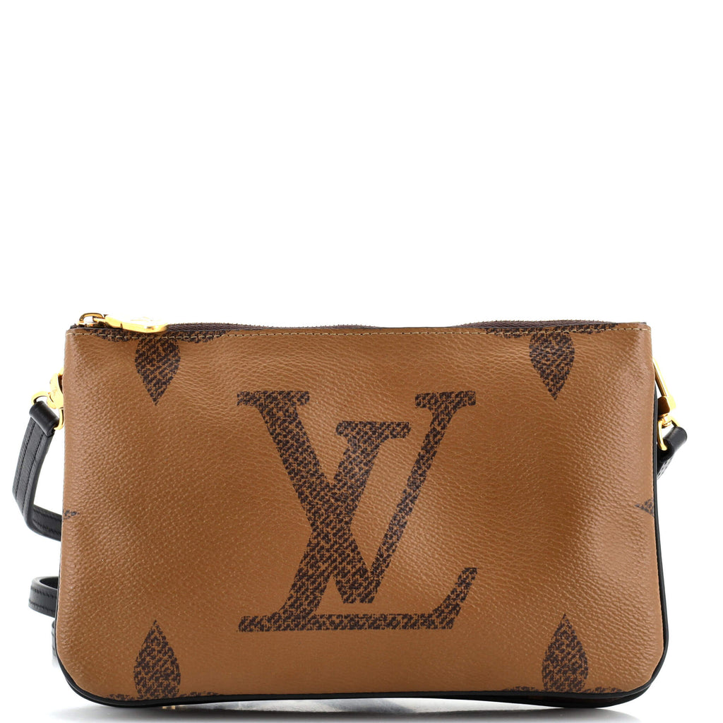 Louis Vuitton Double Zip Pochette Reverse Monogram Giant Brown 2815731