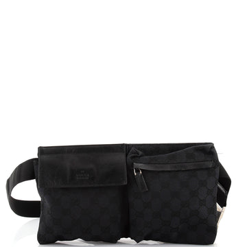 Gucci Vintage Double Belt Bag GG Canvas