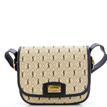 Saint Laurent Flap Satchel Monogram All Over Canvas and Leather Small