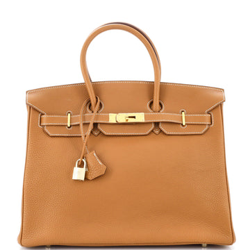 Hermes Birkin Handbag Brown Togo with Gold Hardware 35