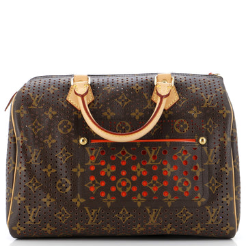 Louis Vuitton Speedy Handbag Perforated Monogram Canvas 30