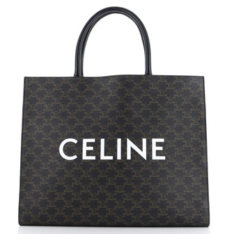 Celine Horizontal Logo Cabas Tote Triomphe Coated Canvas