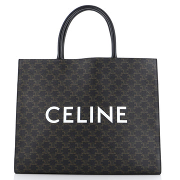 Celine Horizontal Logo Cabas Tote Triomphe Coated Canvas