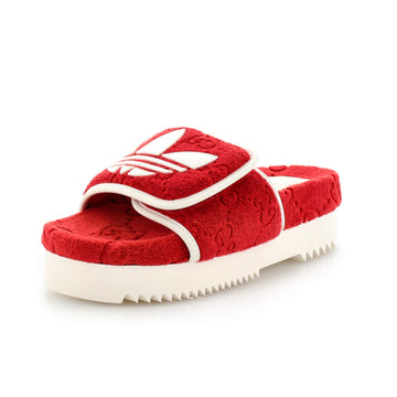Gucci x Adidas Women's Platform Slide Sandals Terry Cloth