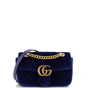 Gucci GG Marmont Flap Bag Matelasse Velvet Mini