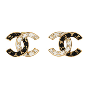 Chanel CC in CC Stud Earrings Metal with Enamel
