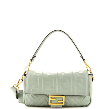 Fendi Baguette NM Bag Zucca Embossed Leather Medium